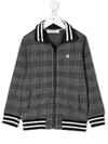 Givenchy Kids' Plaid Zip-up Jacket In Black