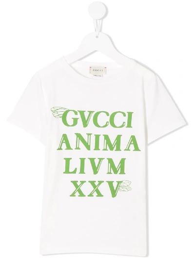 Gucci Kids' Logo Printed T-shirt In White