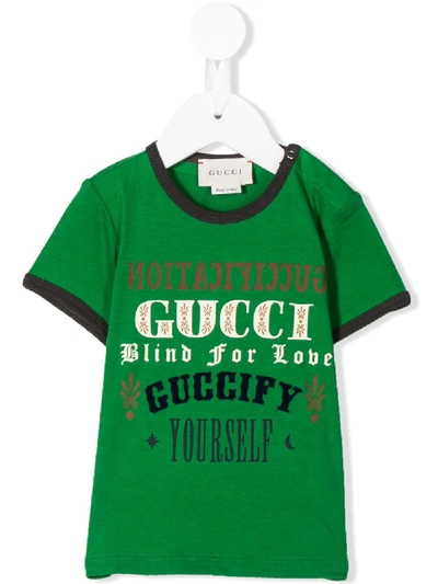 Gucci Babies' Fication T-shirt In Green