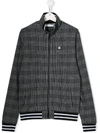 Givenchy Kids' Plaid Zip-up Jacket In Gray