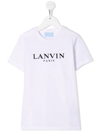 Lanvin Enfant Kids' Logo Print T-shirt In White