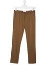 Paolo Pecora Kids' Straight Leg Trousers In Brown