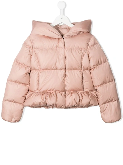 Moncler Kids' “cayolle”尼龙羽绒服 In Pink