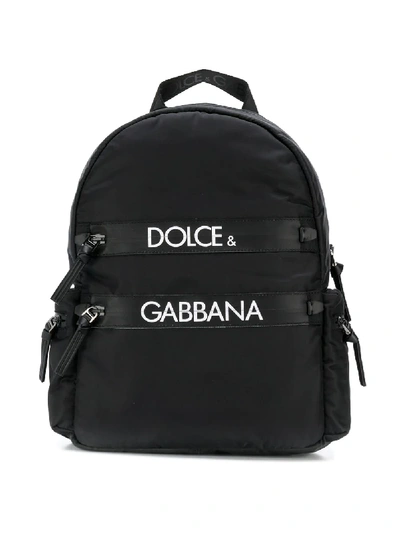 Dolce & Gabbana Logo Backpack In Black