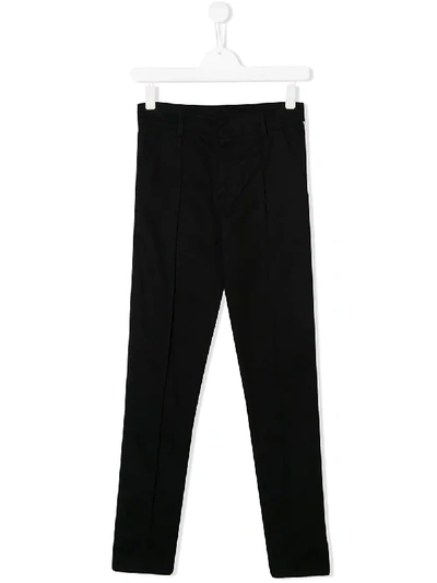 Gcds Teen Logo Stripe Trousers In Black