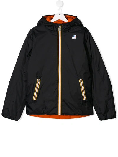 K-way Kids' Reversible Puffer Jacket In Orange