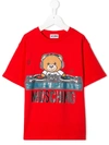 Moschino Kids' Teddybear T-shirt In Red