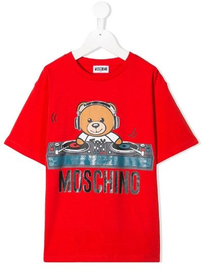 Moschino Kids' Teddybear T-shirt In Red