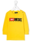 Diesel Babies' Logo T-shirt In Yellow