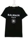 Balmain Kids' Logo T-shirt In Black