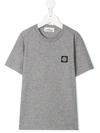 Stone Island Junior Kids' Logo Print T-shirt In Grey