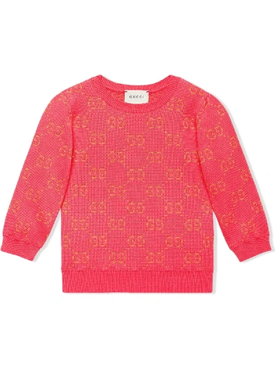 Gucci Kids' Pullover Mit Monogramm-print In Pink