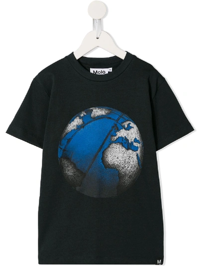 Molo Kids' Ts Football T-shirt In Black