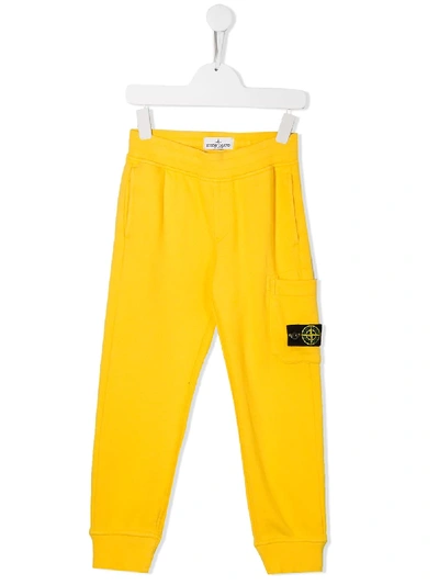 Stone Island Kids' Jogginghose Mit Logo In Yellow