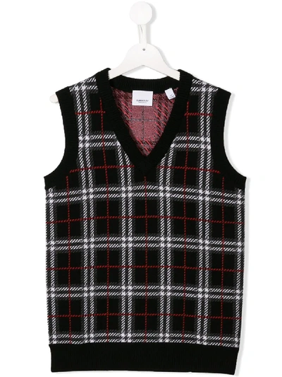 BURBERRY CHECK KNITTED VEST 