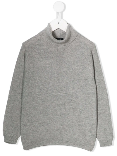 Il Gufo Kids' Turtle Neck Jumper In Gray