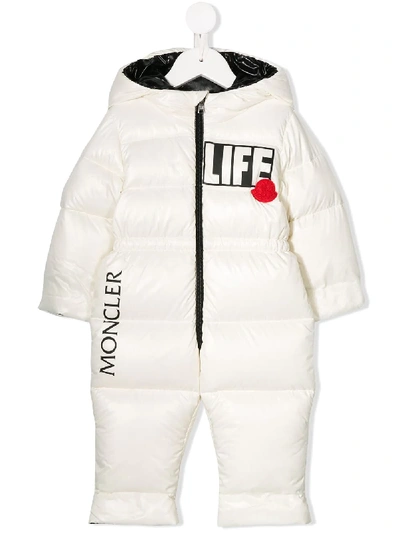 Moncler Babies' 'life' Snowsuit In White