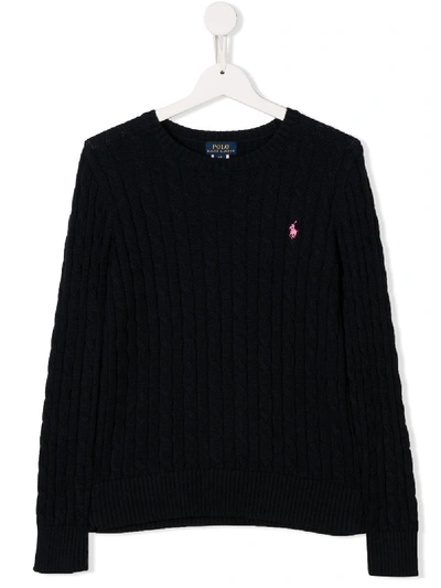 Polo Ralph Lauren Teen Logo Embroidered Sweater In Blue