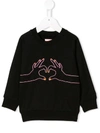 Wauw Capow By Bangbang Embroidered Love Sweatshirt In Black