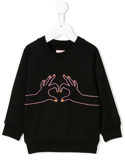 Wauw Capow By Bangbang Babies' Embroidered Love Sweatshirt In Black