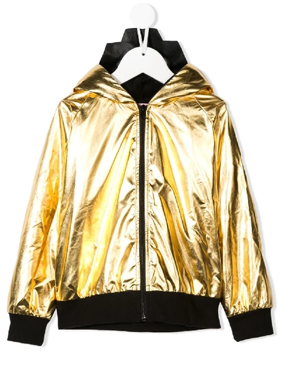 Wauw Capow By Bangbang Kids' Hooded Bomber Jacket In Gold