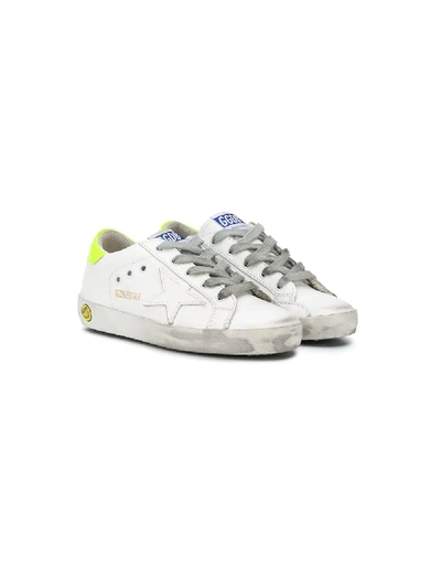 Golden Goose Kids' Distressed Low Top Sneakers In White