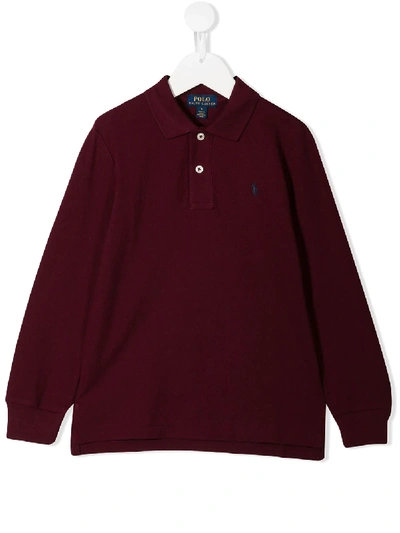 Ralph Lauren Kids' Embroidered Logo Polo Shirt In Red