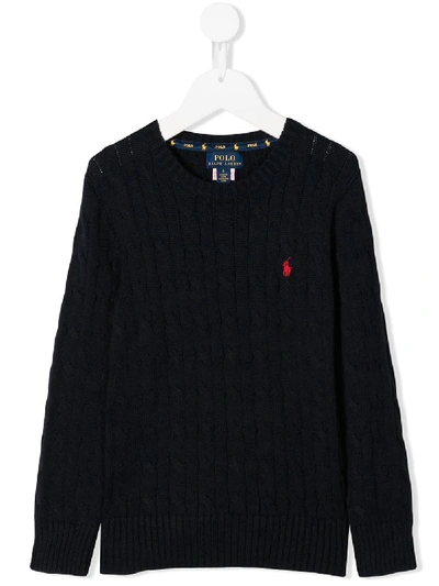 Ralph Lauren Kids' Chunky Knit Jumper In Blue