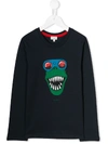 Paul Smith Junior Dinosaur Print Sweatshirt In Blue