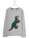 Paul Smith Junior Dinosaur Print Sweatshirt In Grey