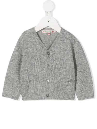 Bonpoint Babies' V-neck Cardigan In Grey