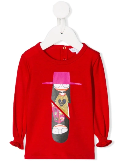 Marc Jacobs Babies' Miss Marc Print Top In Red