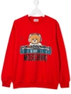 Moschino Teen Logo Print Sweatshirt In Red