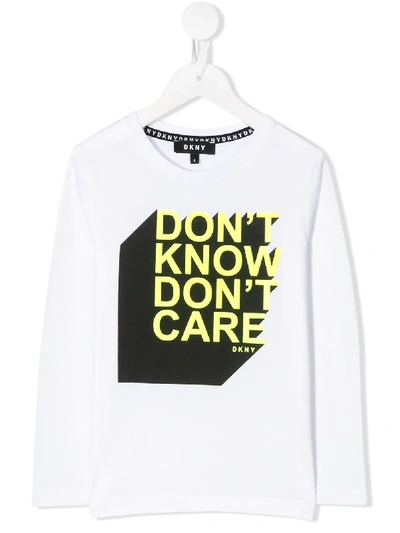 Dkny Kids' Quote Print Sweatshirt In White