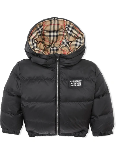 Burberry Boys' Rayan Reversible Hooded Down Jacket - Baby In Black