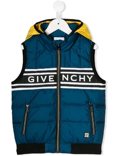Givenchy Teen Logo拼色马甲 In Blue