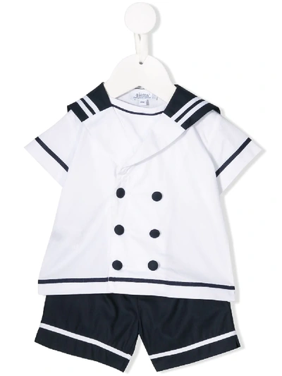 Aletta Babies' Sailor T-shirt And Shorts Set In White