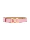 Dolce & Gabbana Patent Leather Belt With Dg Logo In Pink