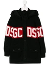 Gcds Kids' Longline Logo Cardigan In Black