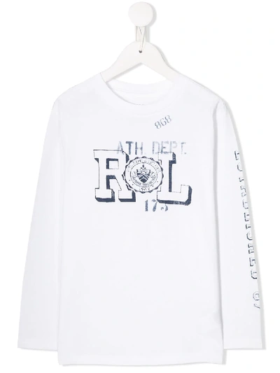 Ralph Lauren Kids' Printed Logo Sweatshirt In White