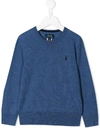 Ralph Lauren Kids' Embroidered Logo Jumper In Blue