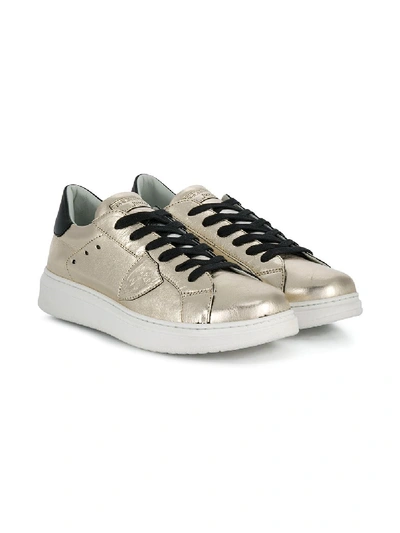 Philippe Model Teen Low Top Sneakers In Gold