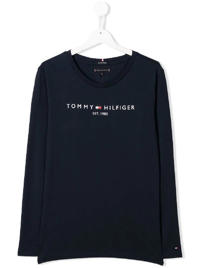 Tommy Hilfiger Junior Teen Essential Logo T-shirt In Blue