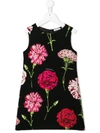 Dolce & Gabbana Girl's Sleeveless Floral Dress In Black