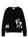 Moncler Kids' Intarsien-pullover Mit Logo In Black