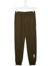 Neil Barrett Teen Logo Print Track Trousers In Green
