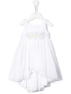 Aletta Floral Embellished Asymmetric Dress In White
