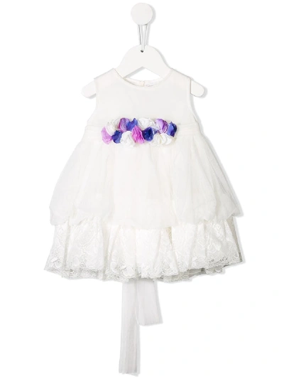 Aletta Babies' Floral Embellished Dress In White