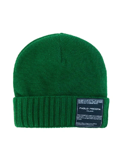 Paolo Pecora Kids' Knitted Beanie In Green