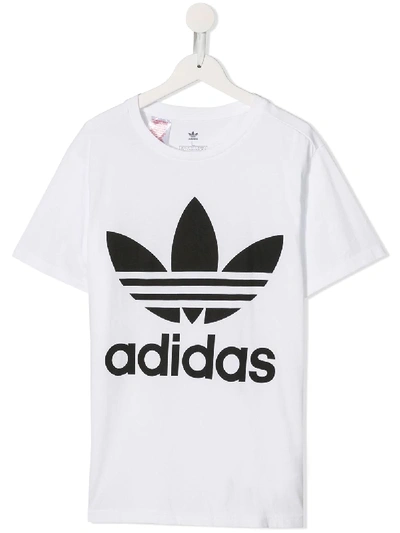 Adidas Originals Kids T-shirt Trefoil Tee For For Boys And For Girls In White